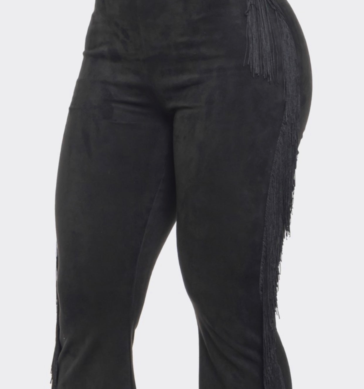 Fringe Pants-Black