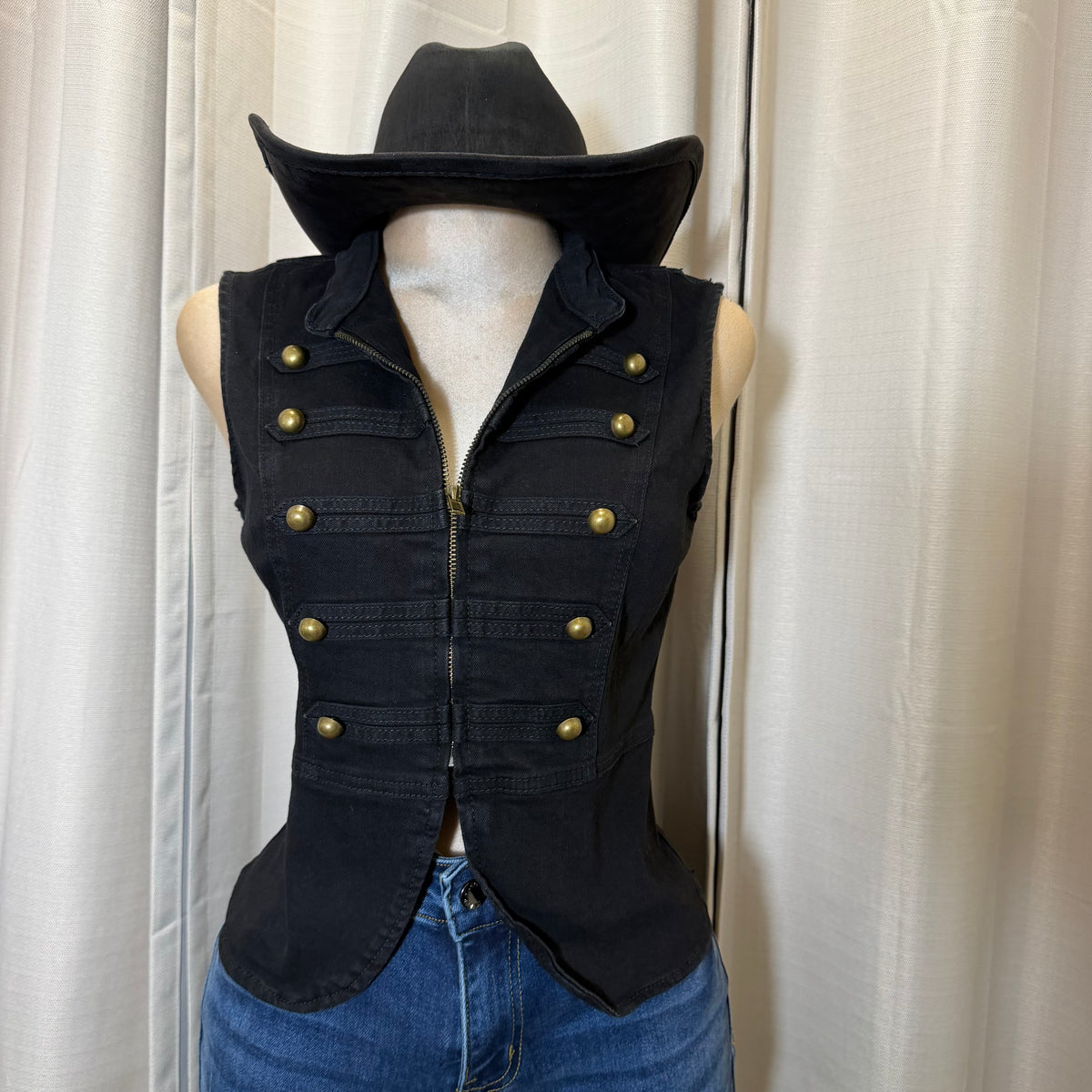 Napoleon Denim Vest-Black