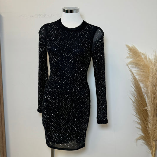 La Durango Rhinestone Dress-Black