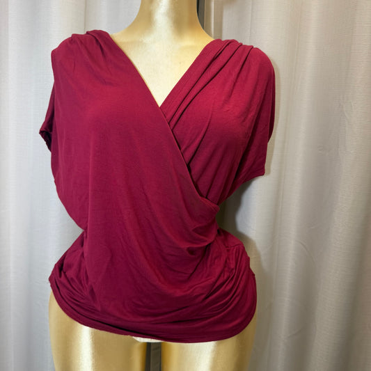 PL-V-Neck Top-Burgundy
