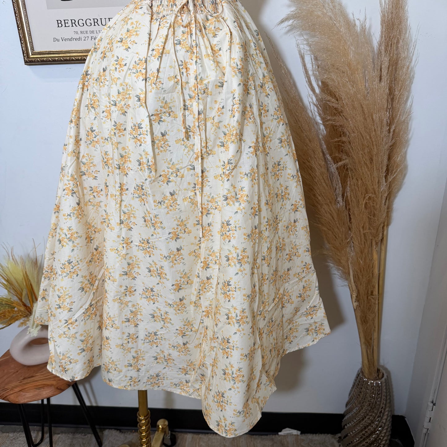 Halter corset Midi Dress-Yellow