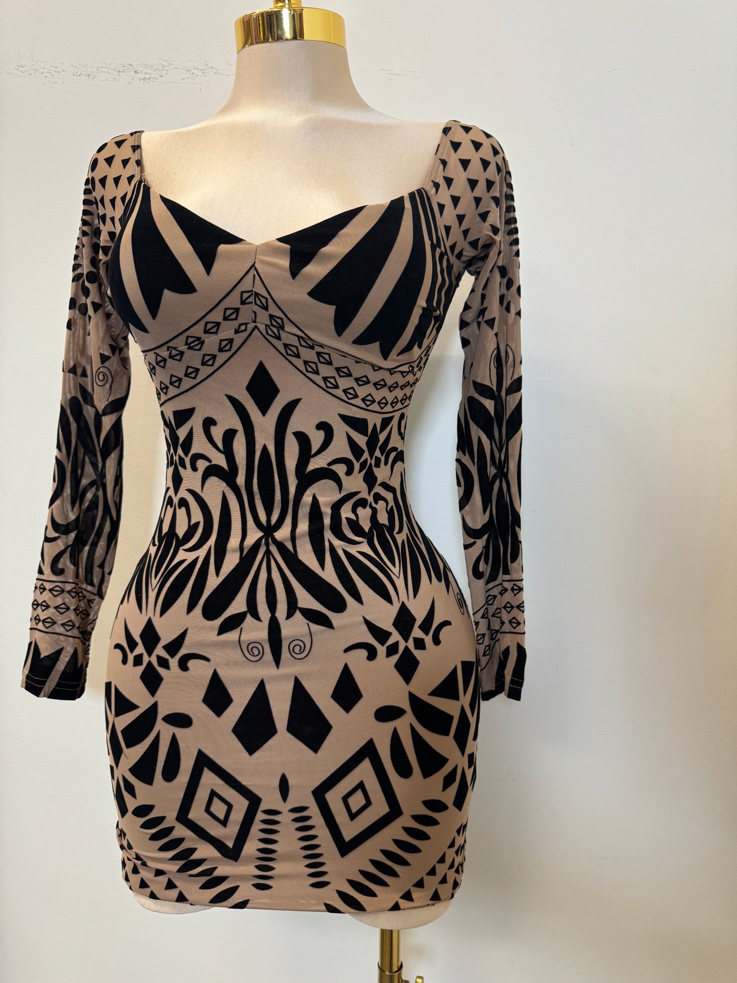 Anslie Dress-Black/Nude