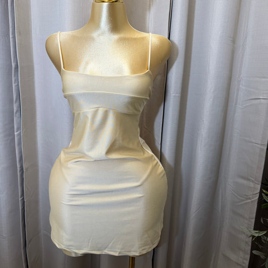 Knit Shakira Spaghetti Straps dress-Butter Cream