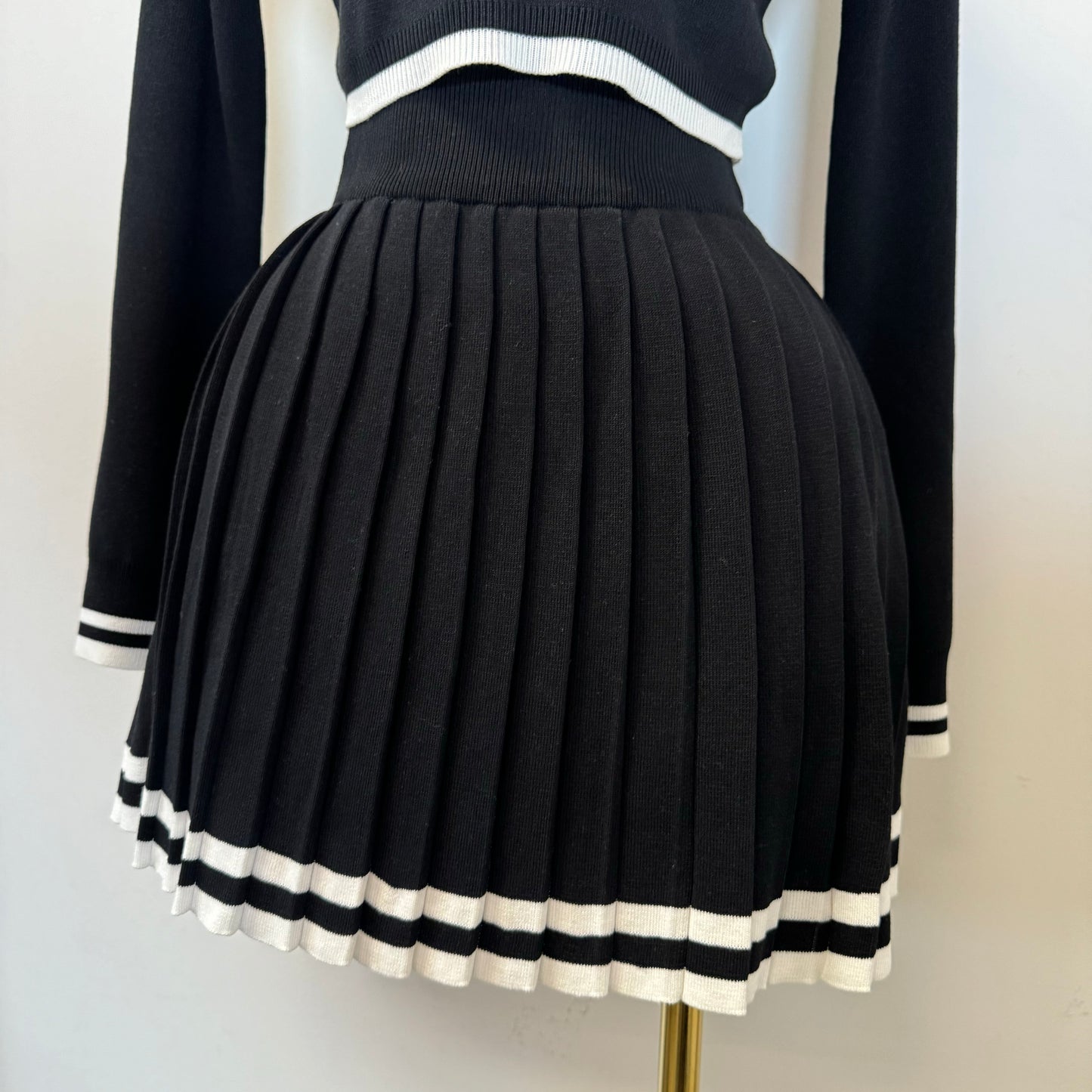 Tennis Skirt Set-Black