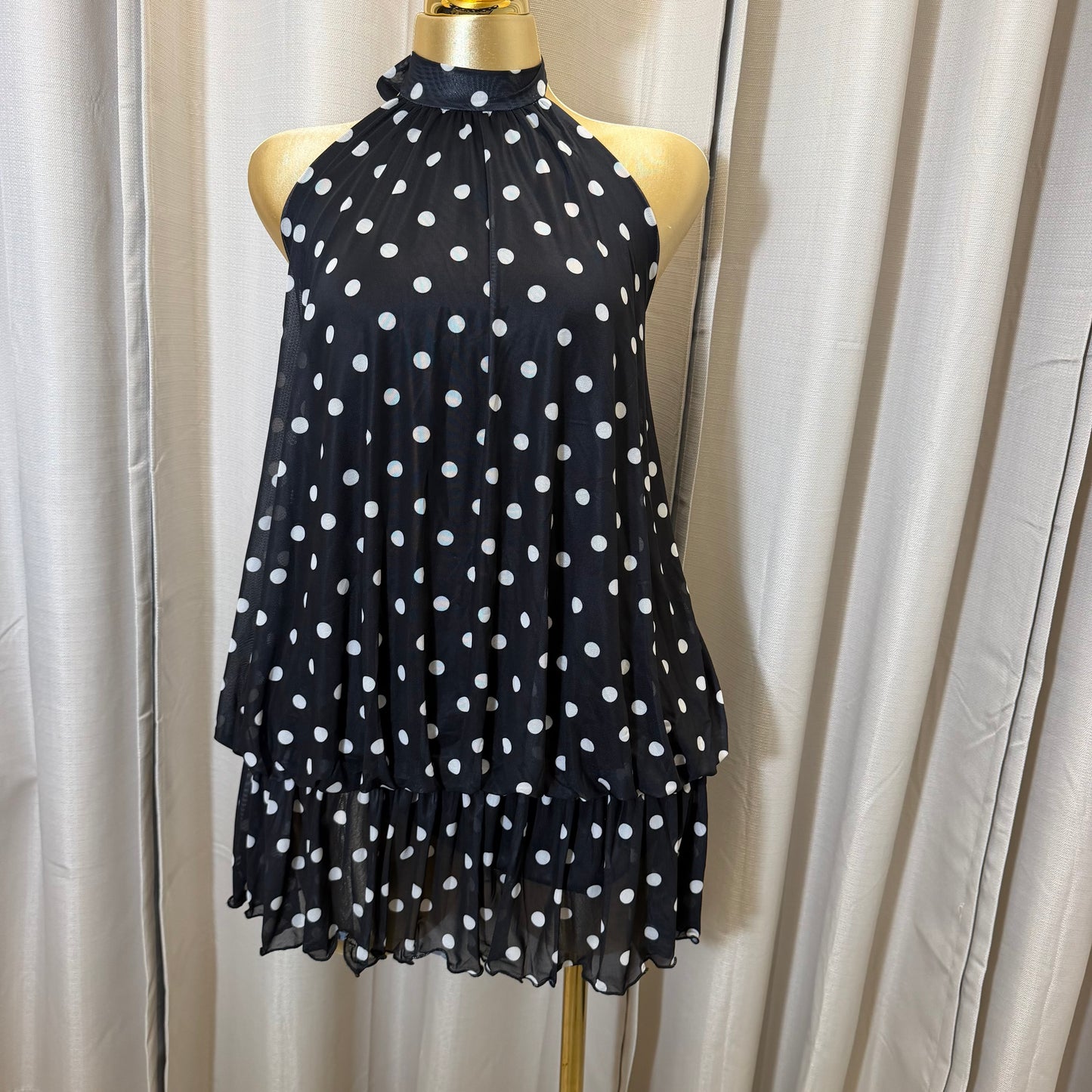 PL-Bubble polka dot dress-black/White