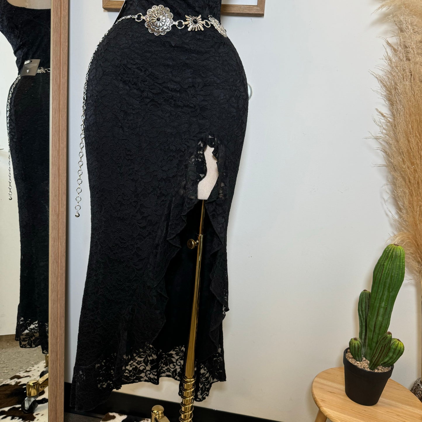 Corazón Mágico Lace Dress-Black