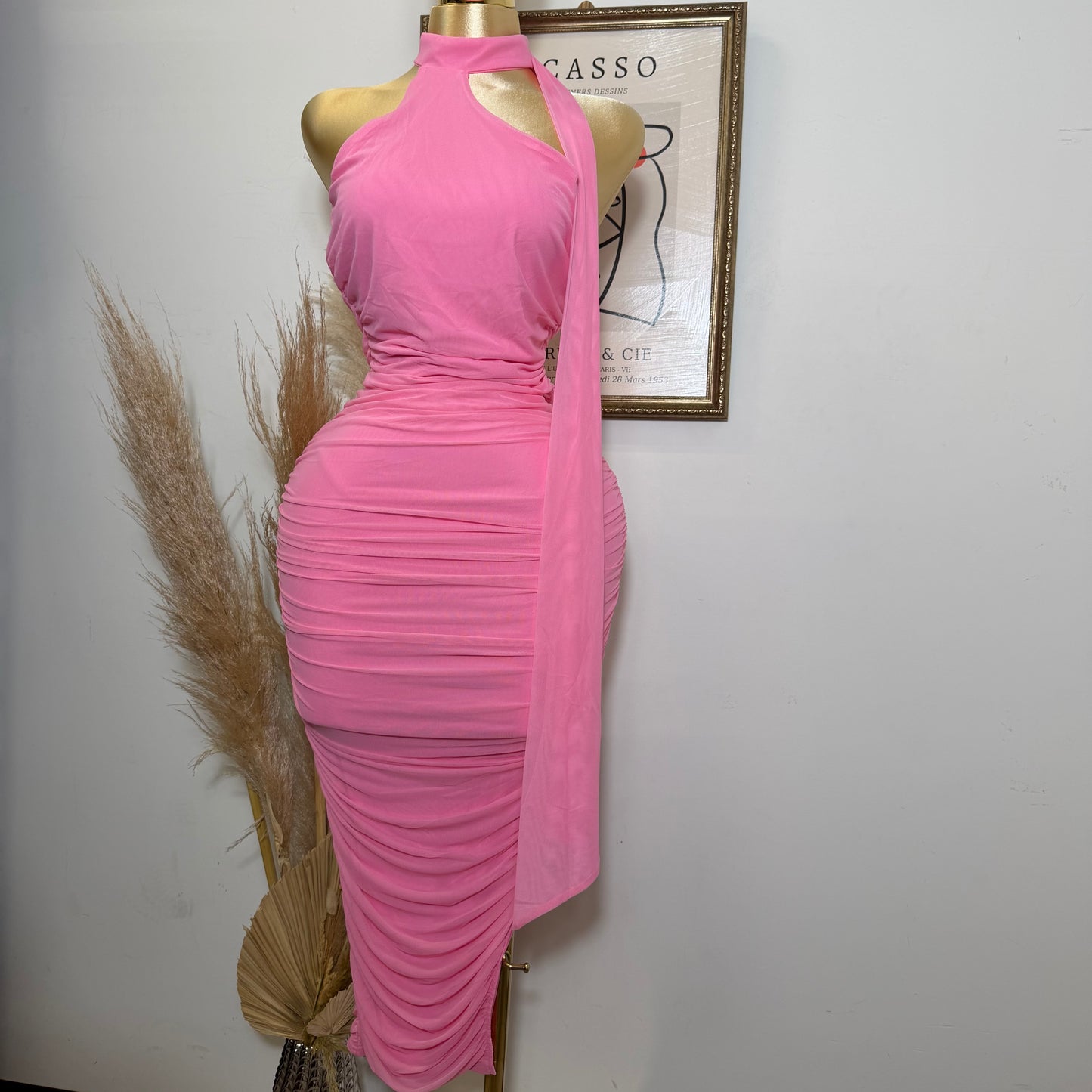 Evonne Dress-Baby Pink