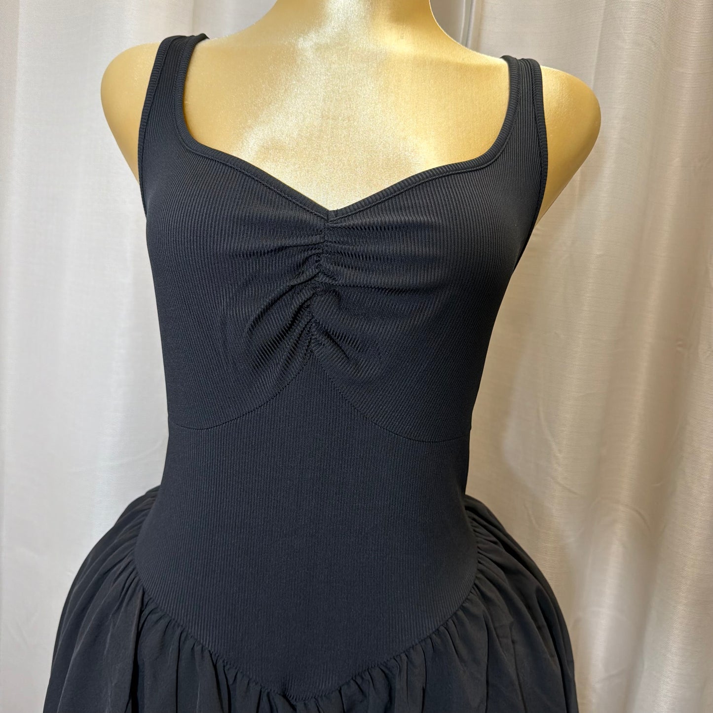 PL-corset Flare Dress-Black