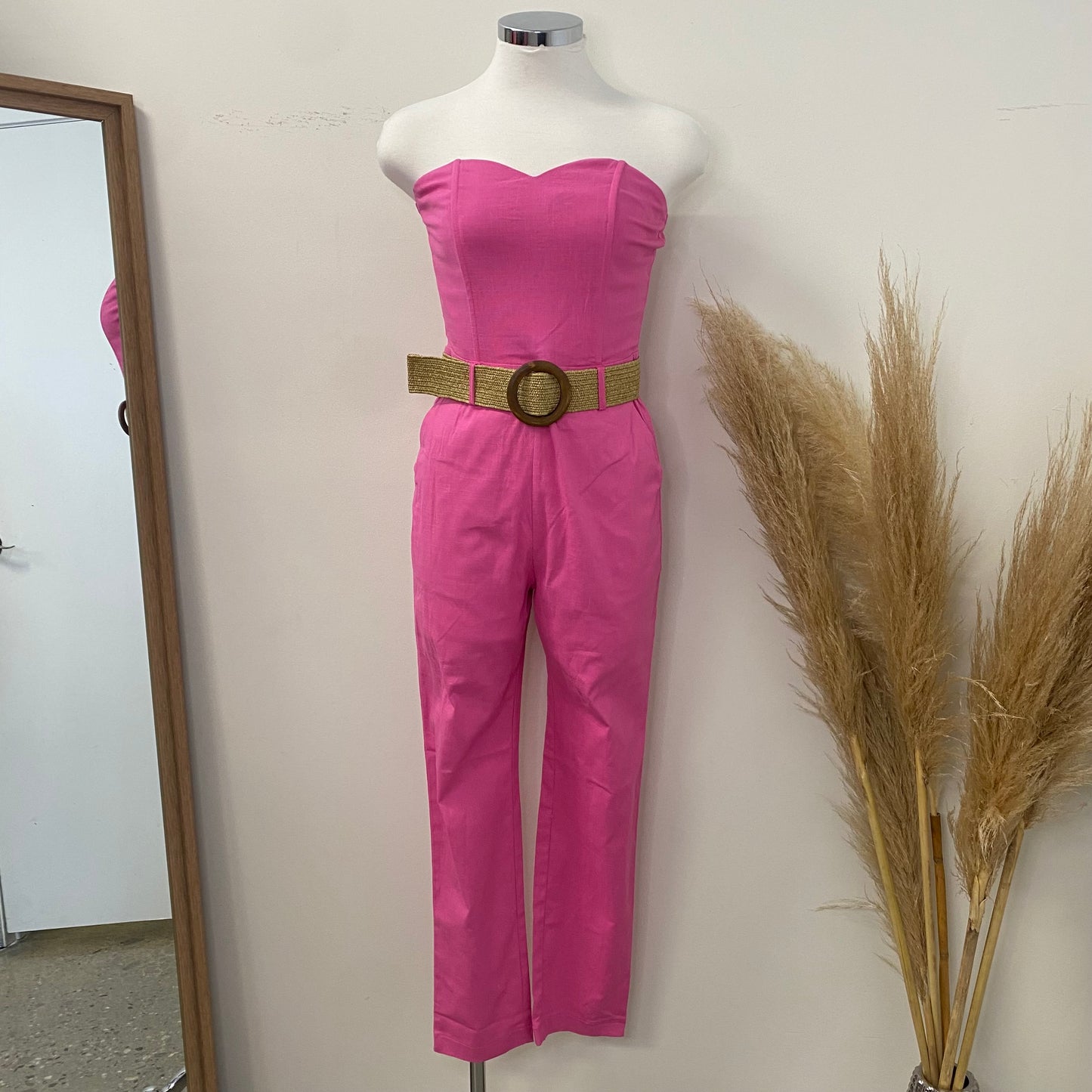 Cielo Linen Jumpsuit-Pink