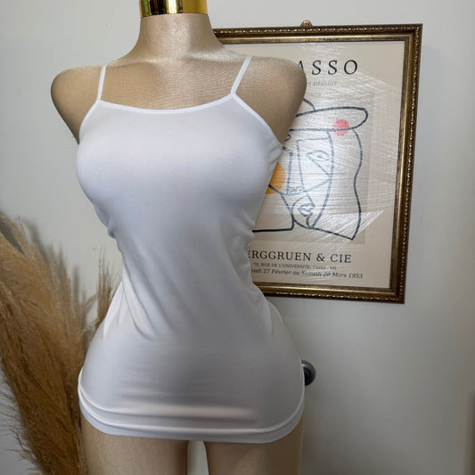 Spaghetti Tank Top-White