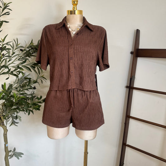Loxi Short Set-Brown
