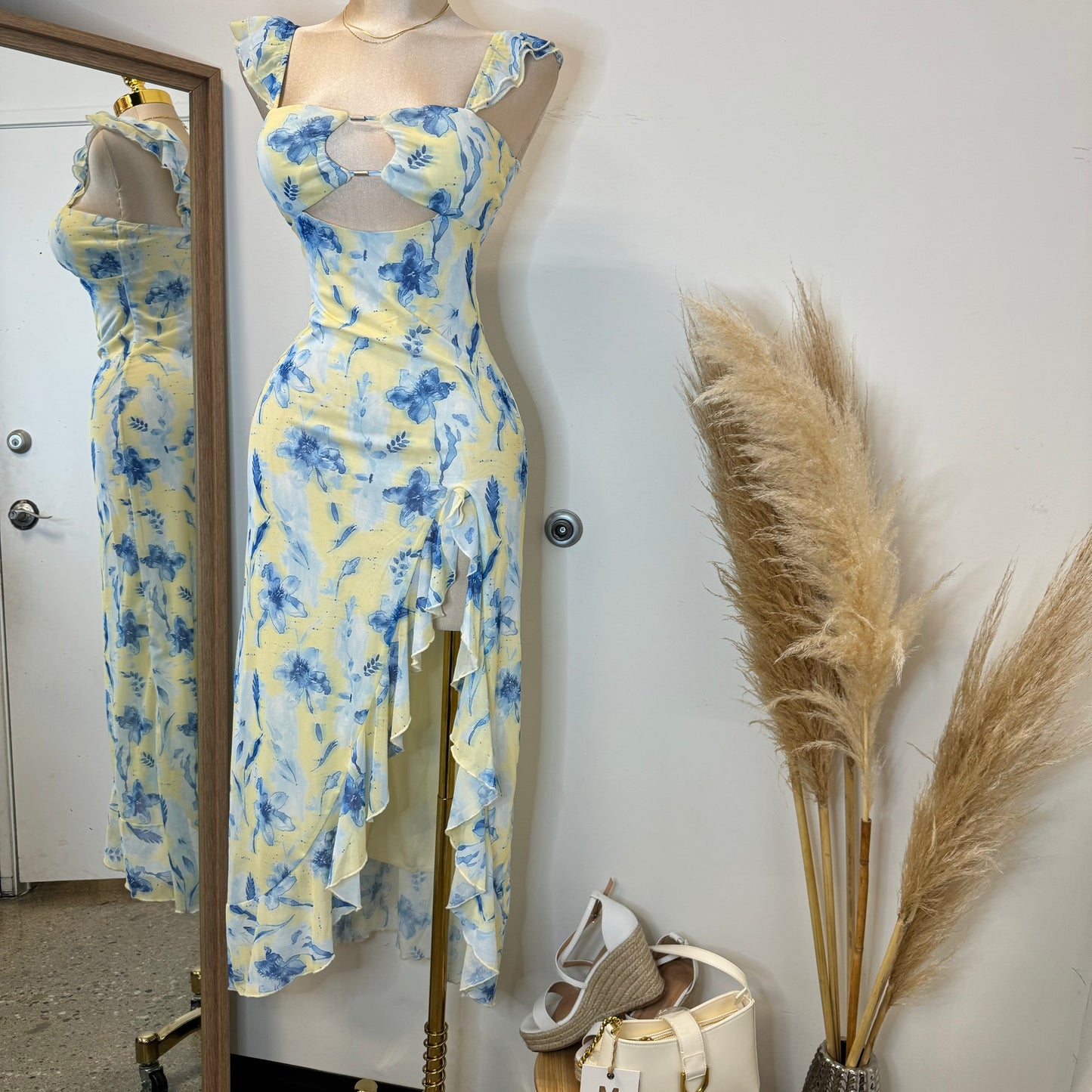 Karol Dress-Yellow/Blue