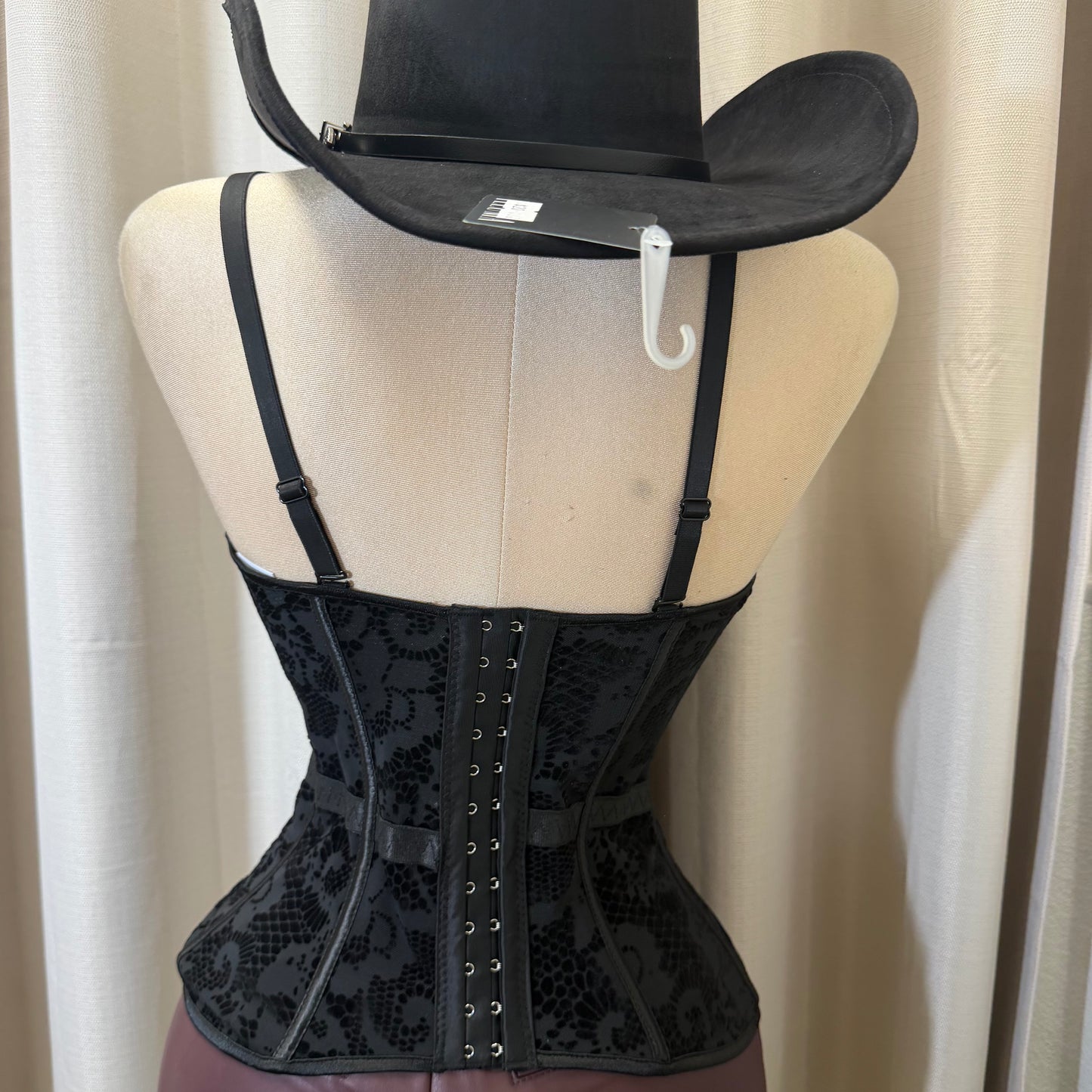 Print Simple Corset -Black