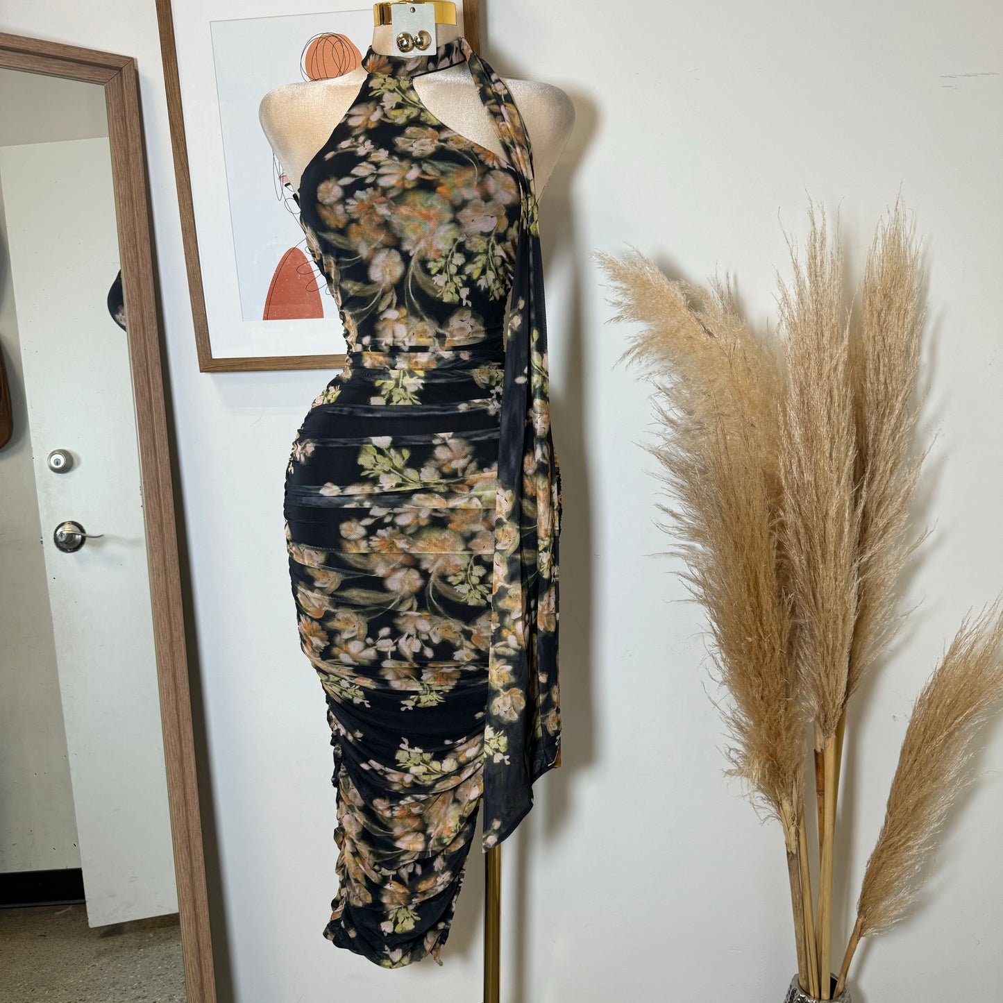 Evonne Dress-Floral Black