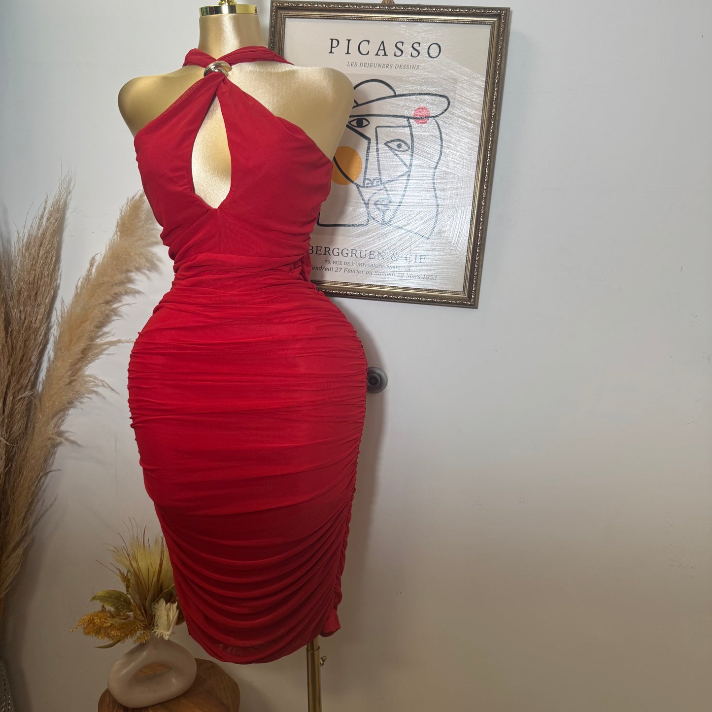 Inara Plus size Dress-Red