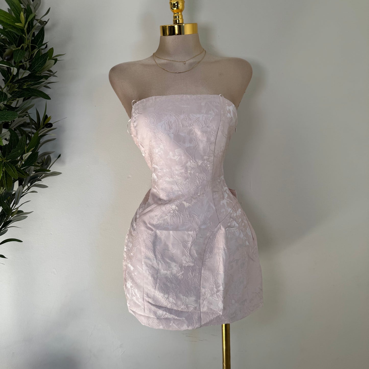 Bow Corset Dress-Baby Pink