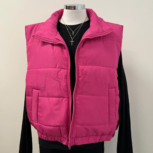 Jaycee Puff Padding Vest -PL Hot Pink