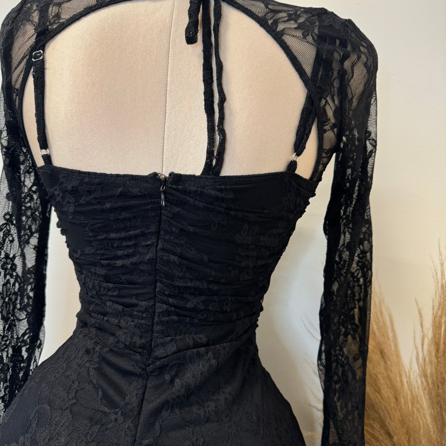 Aimara Lace Long Sleeve  Dress-black