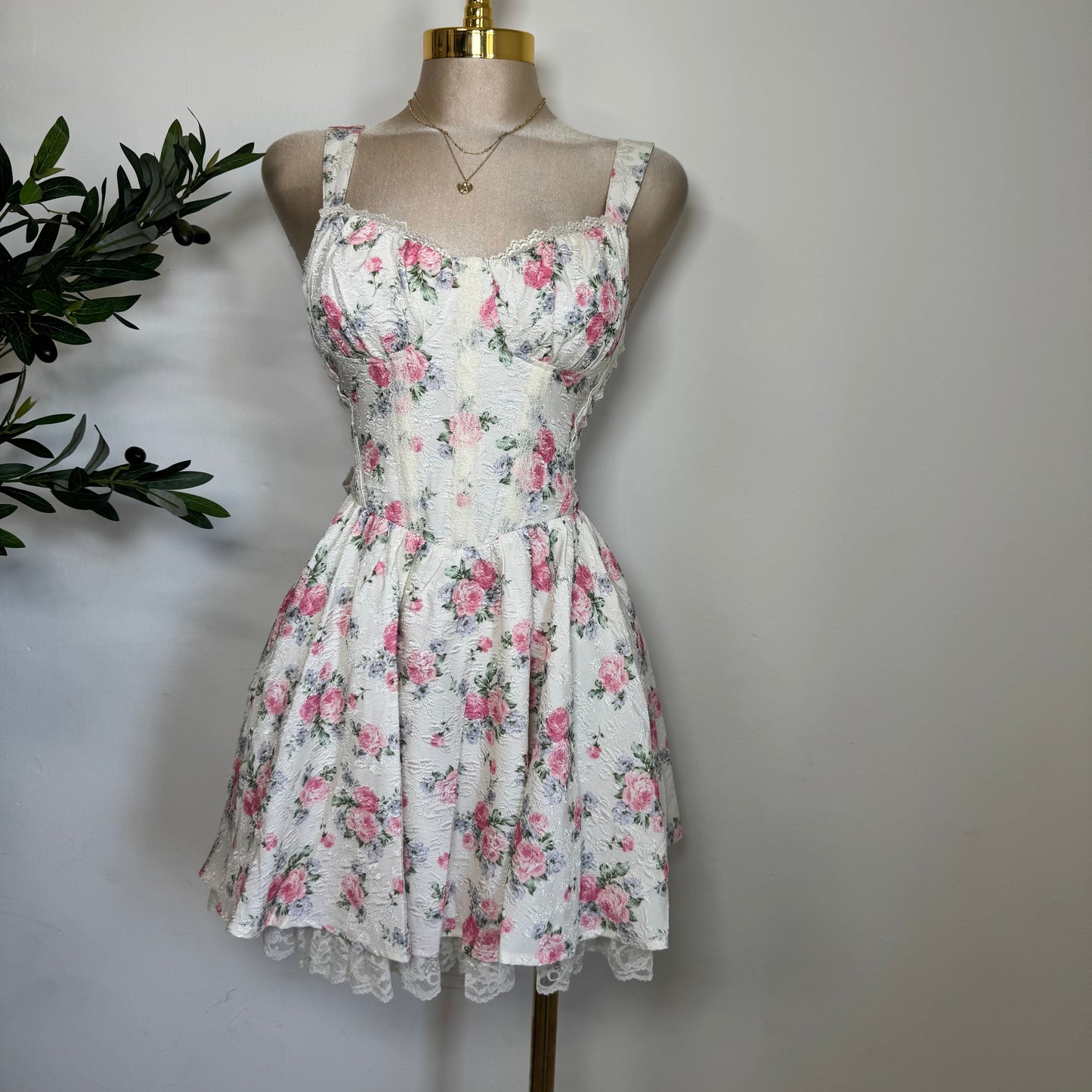 Floral bow Dress-Pink