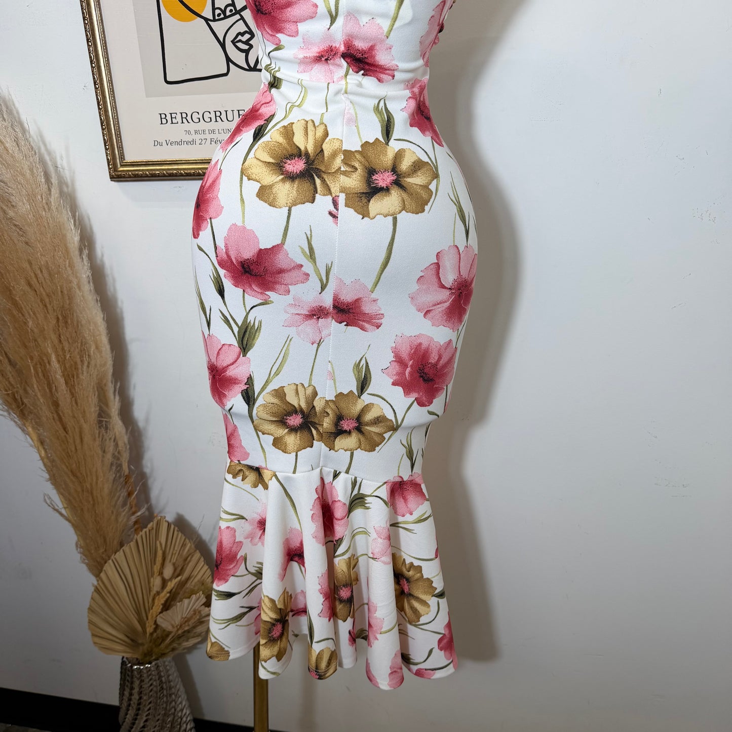 Cielo Mermaid Dress-Flower Print