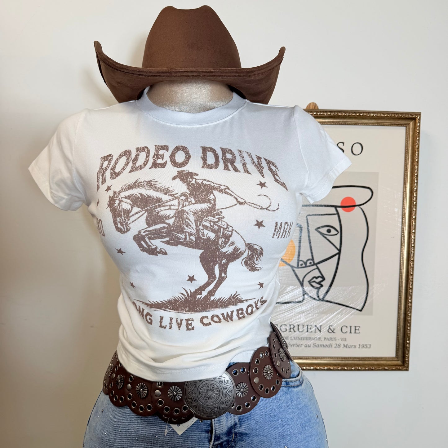 Rodeo Drive Baby Tee-Ivory