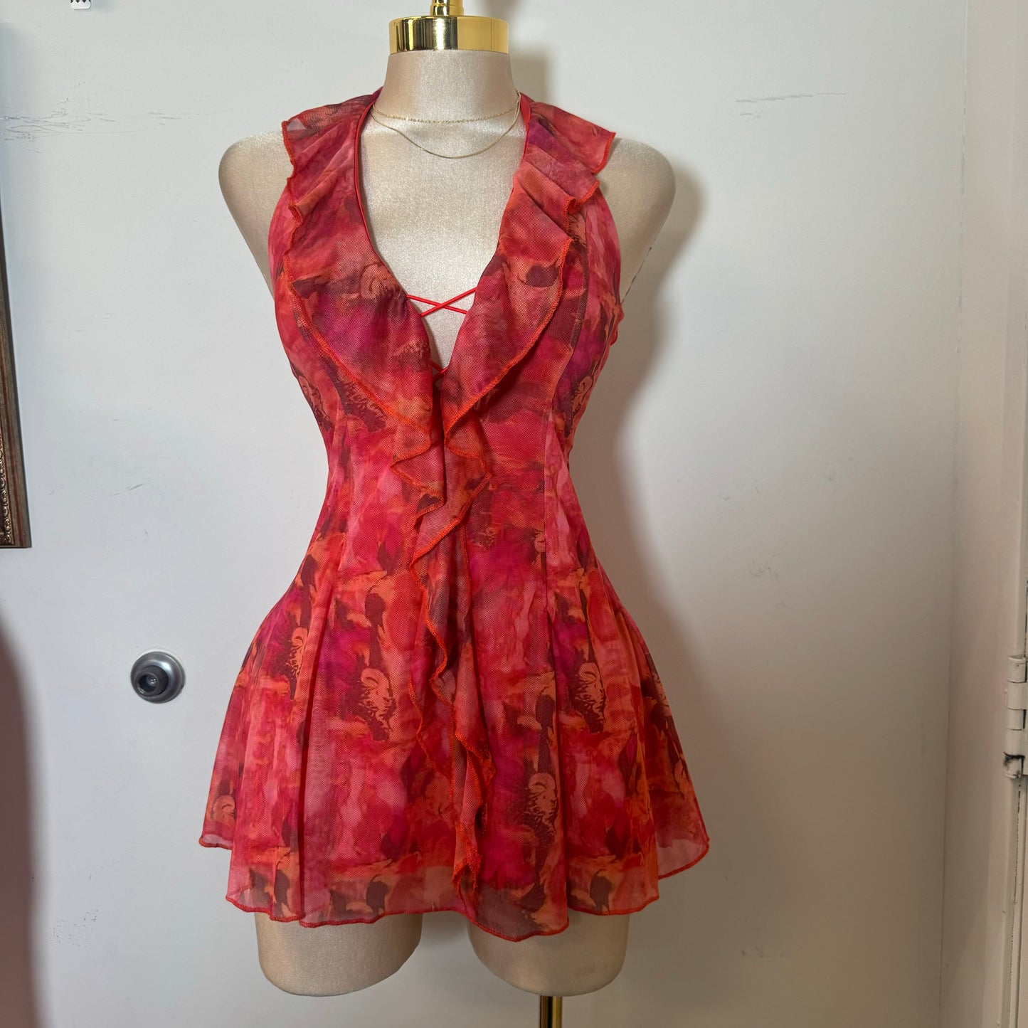 Amy  Halter Dress-Orange