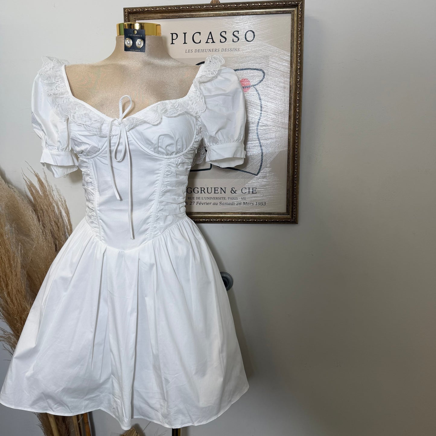 Fairly White Mini Dress-White