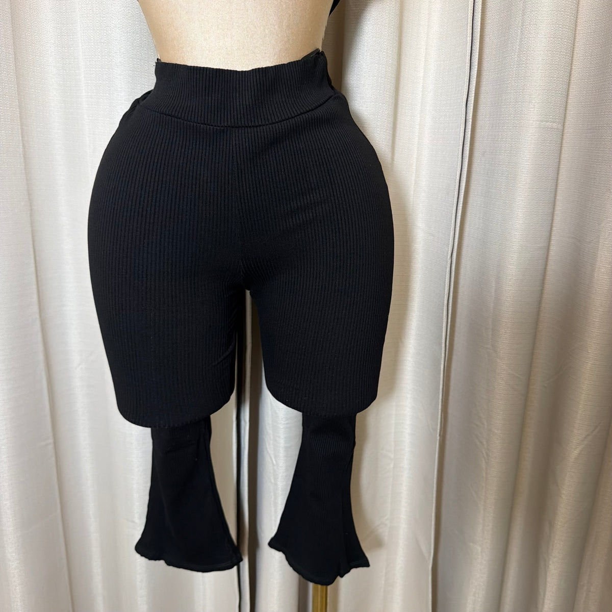 Snatched High Waist Capri Leggings-Black