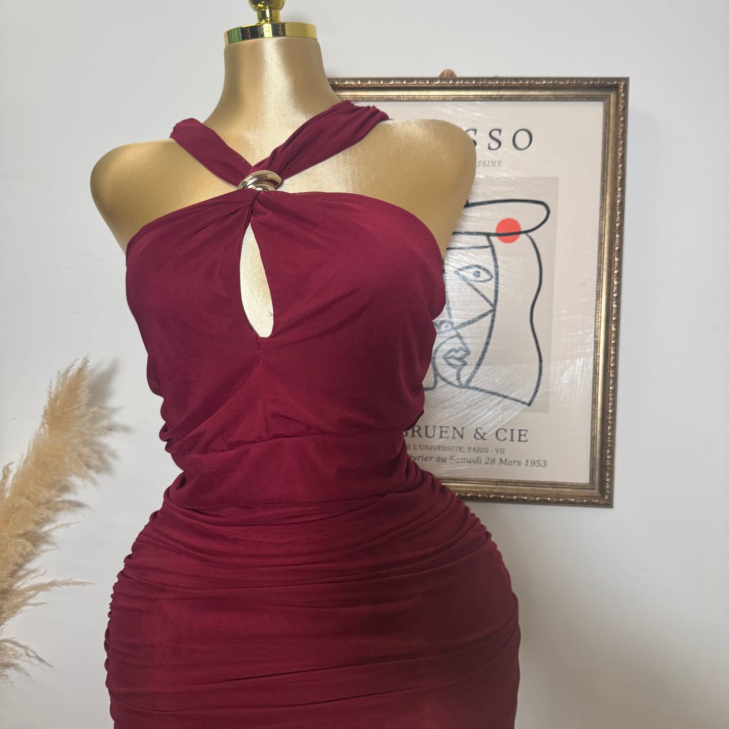 Inara Plus size Dress-Burgundy
