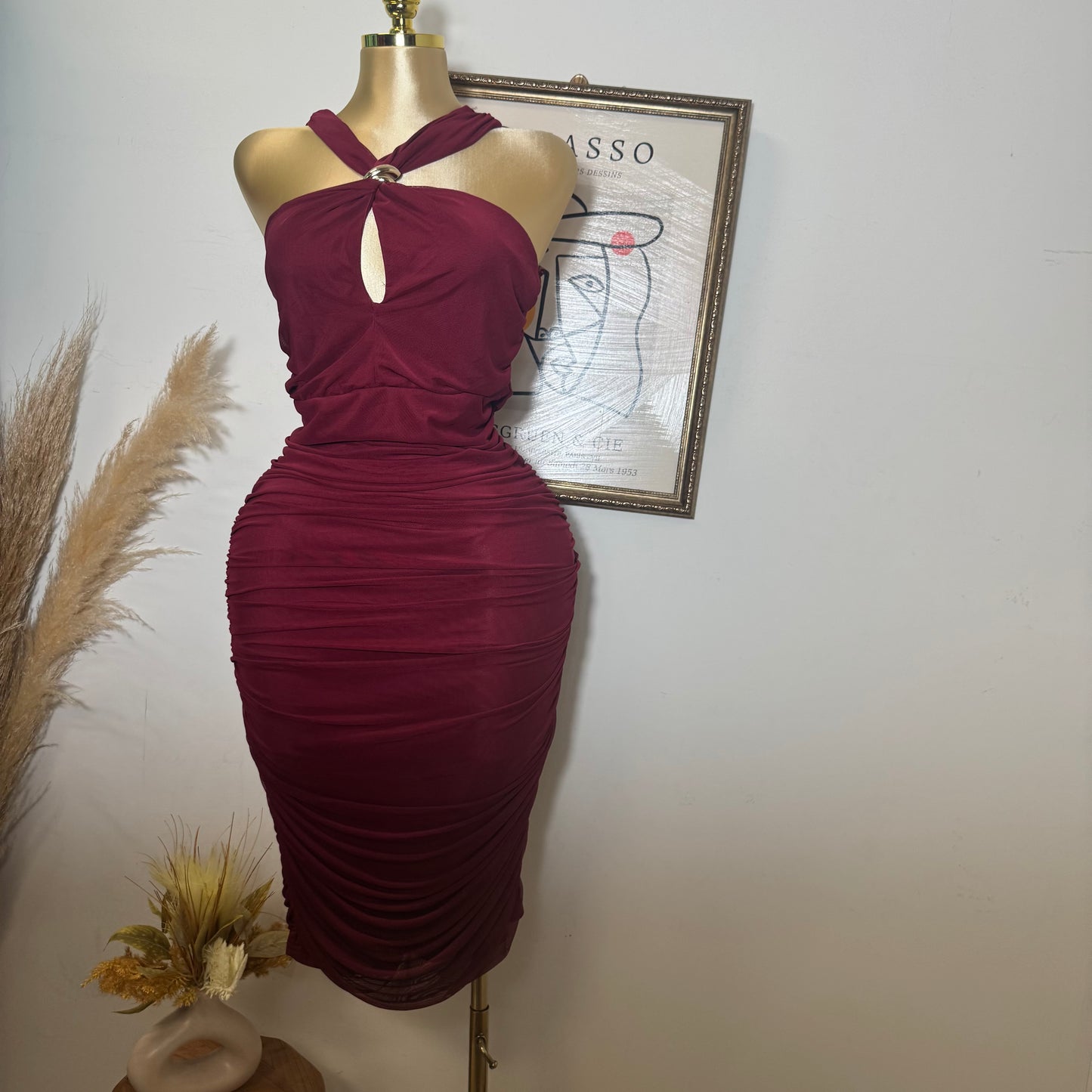 Inara Plus size Dress-Burgundy