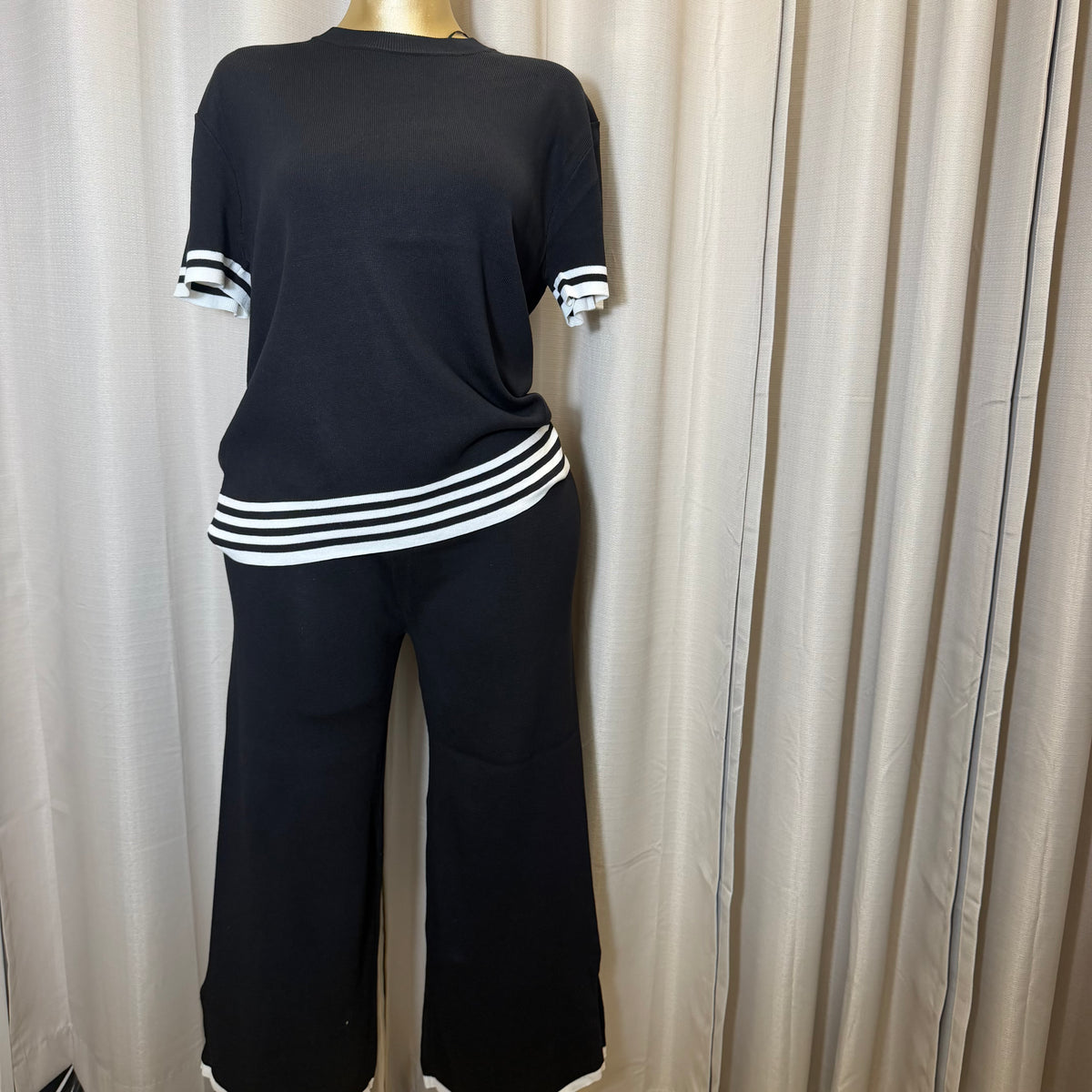 PL-Knit Sweater Pants-Black
