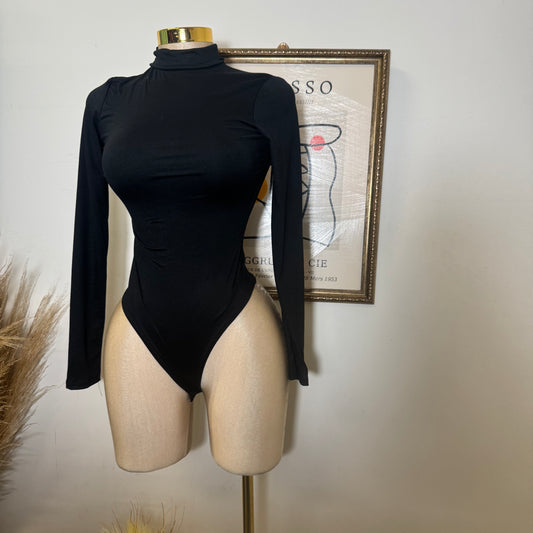 Long Sleeve Turtleneck bodysuit-Black