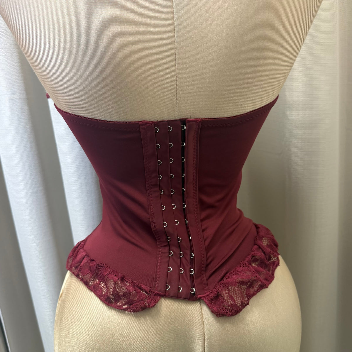 Lace Strapless Corset-Burgundy
