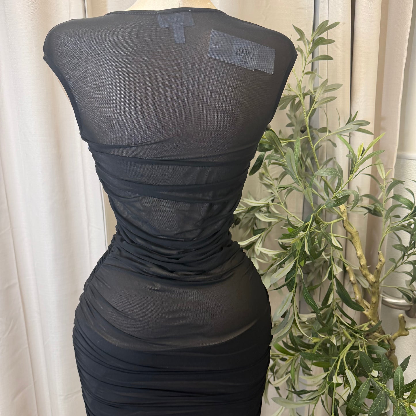 Mini Mesh Dress-Black
