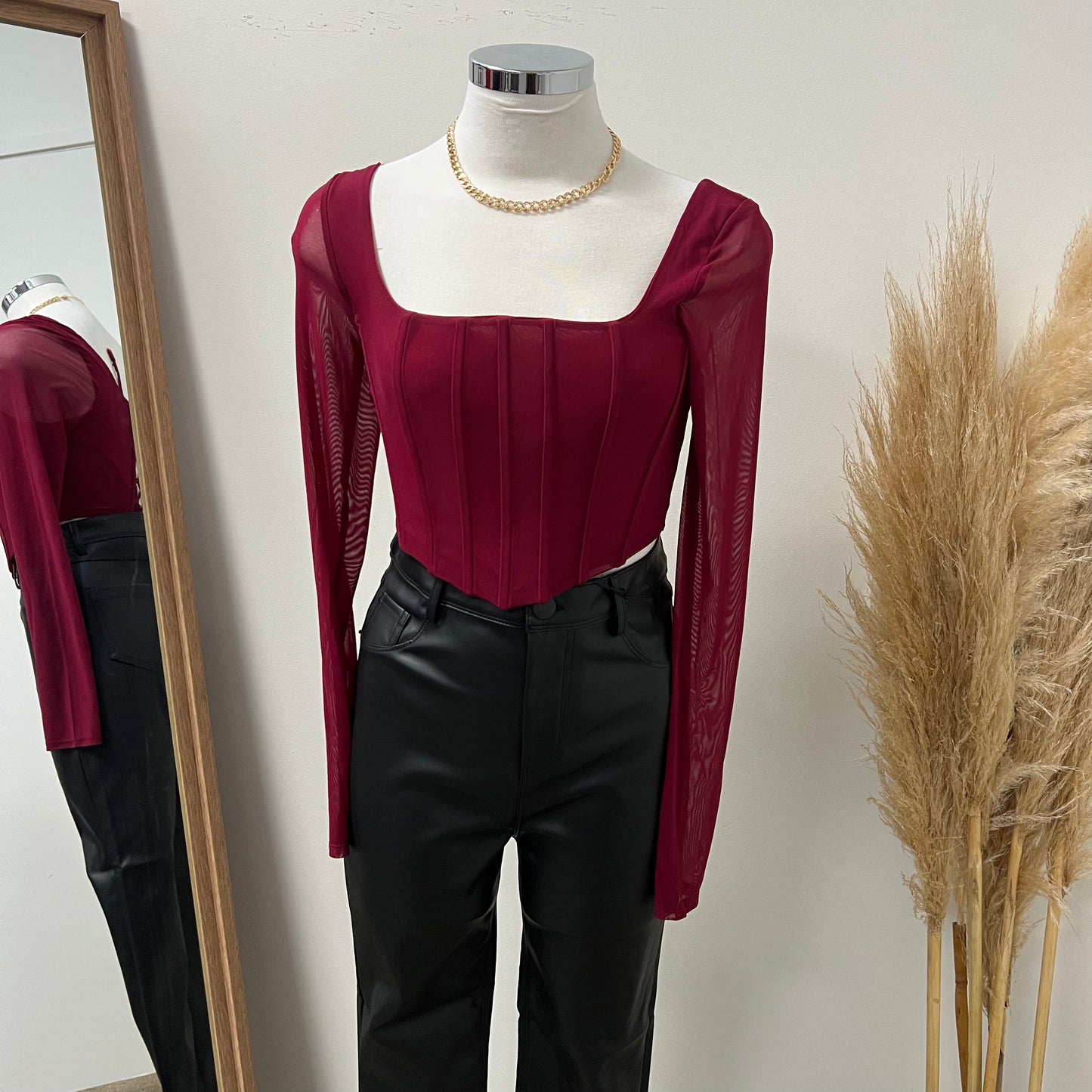 Nadia Burgundy Top-Burgundy