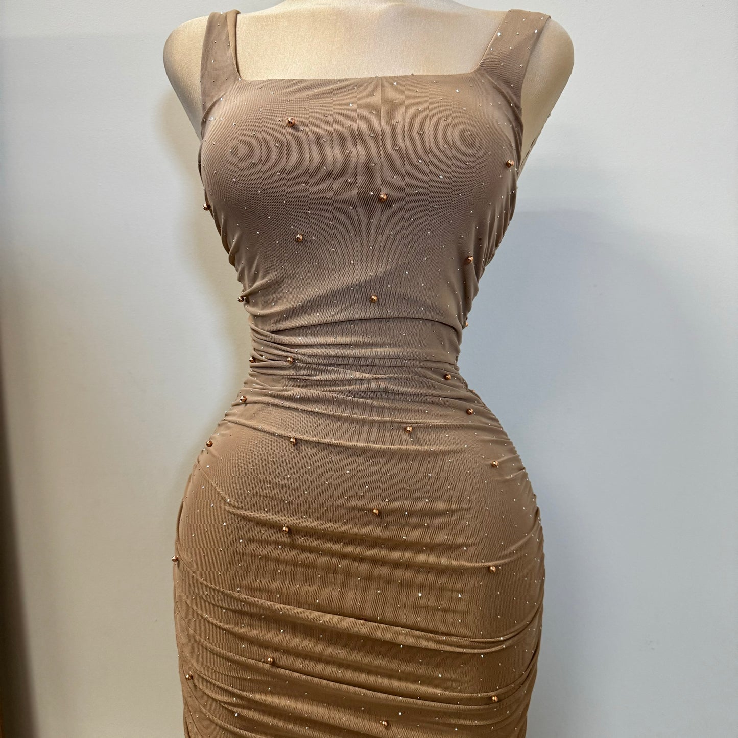 Luz Mesh Dress-Nude