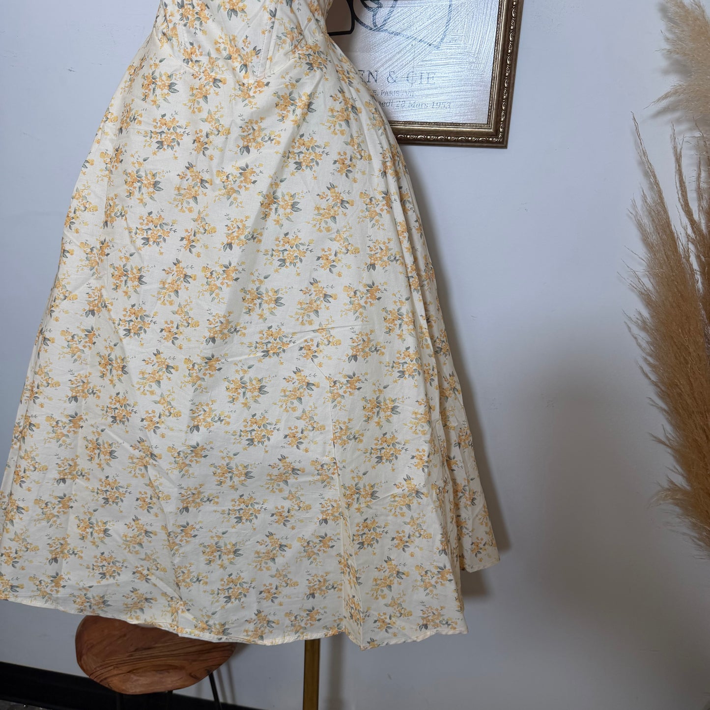 Halter corset Midi Dress-Yellow