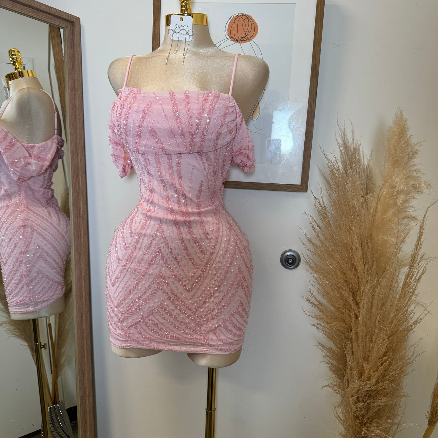 Scorpio Sequins DRESS-Pink