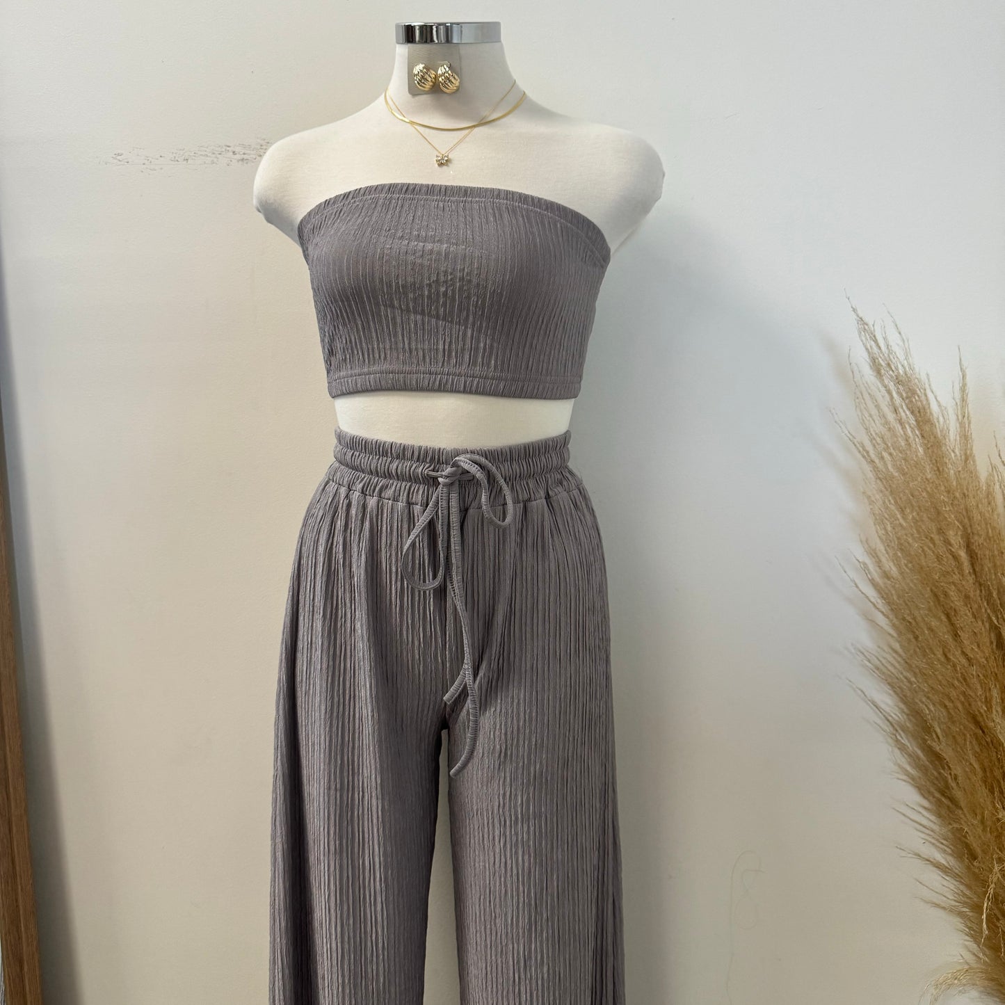 Catherine Two Piece Set-Gray