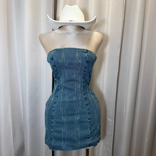Taymara Corset Dress-Denim