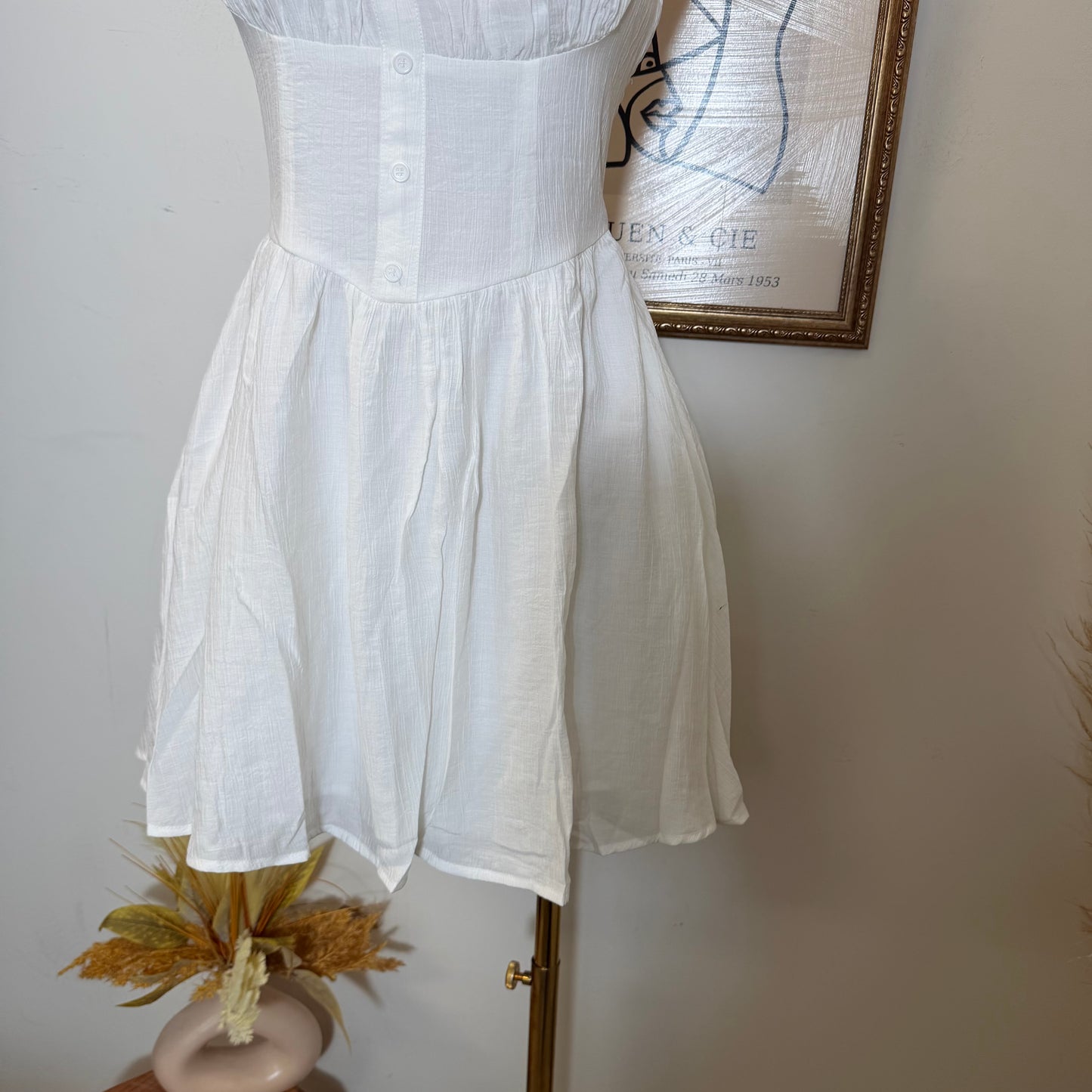 Corset Mini Dress-Off White