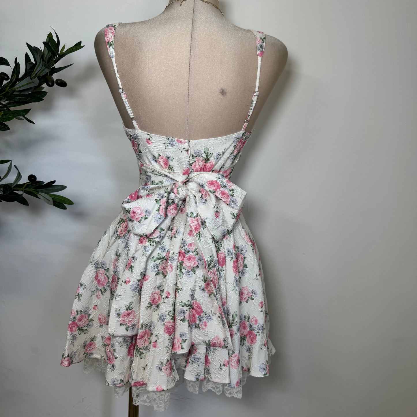 Floral bow Dress-Pink