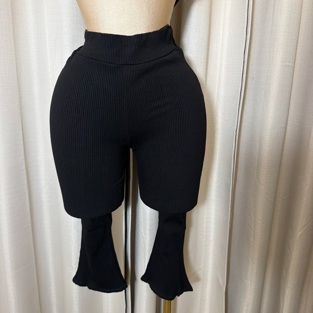 Snatched High Waist Capri Leggings-Black