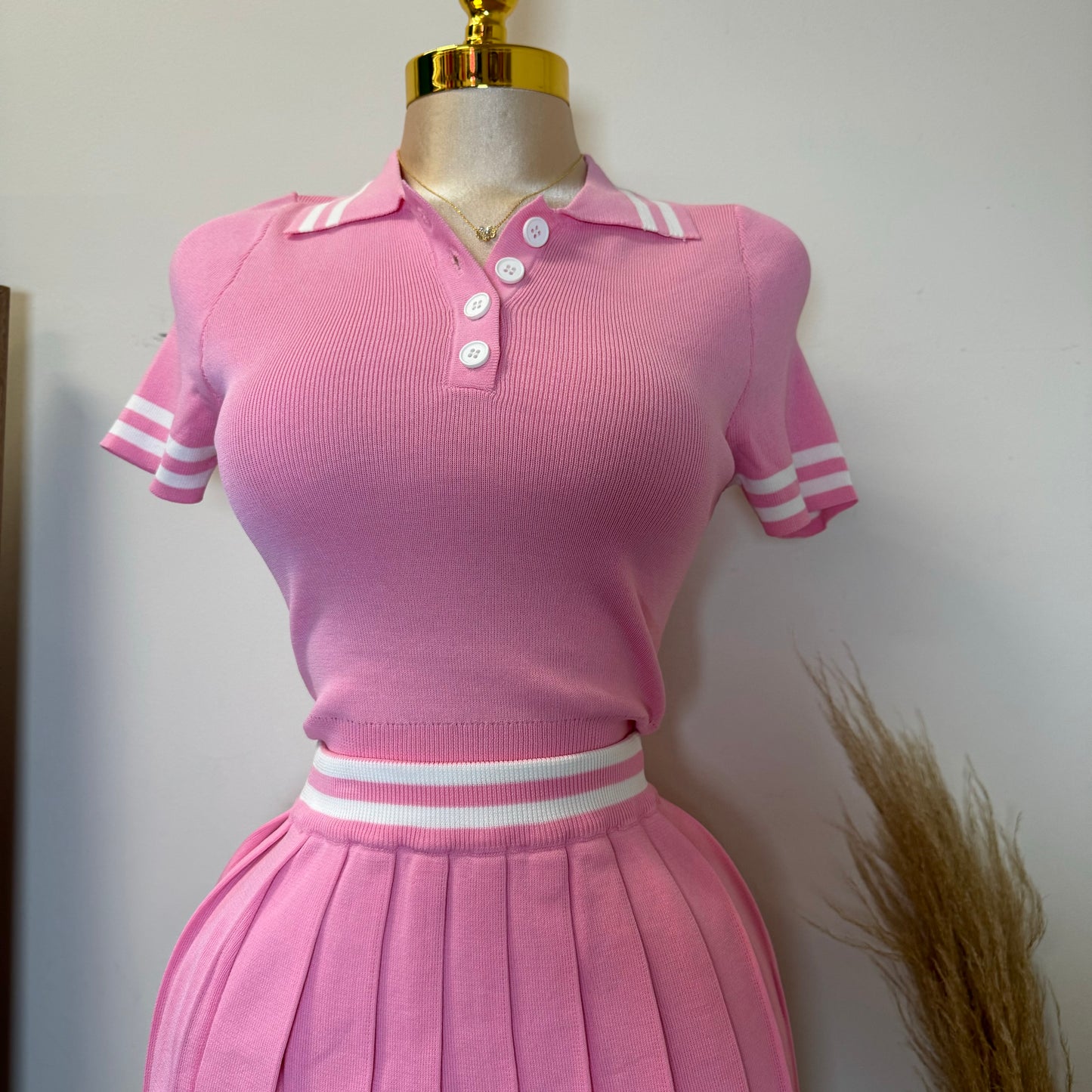 Tennis Skirt Set-Pink