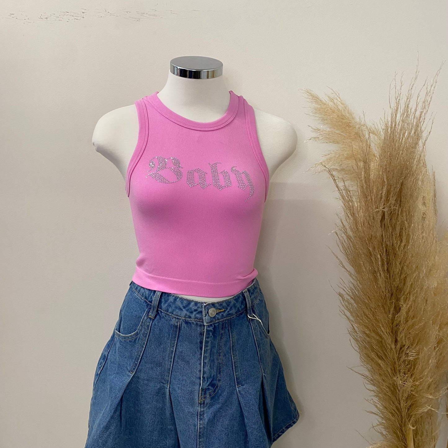 Baby Crop Top-Pink