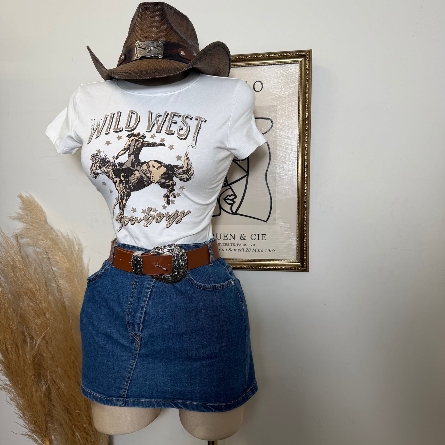 Wild West Cowboy Baby Tee-Ivory
