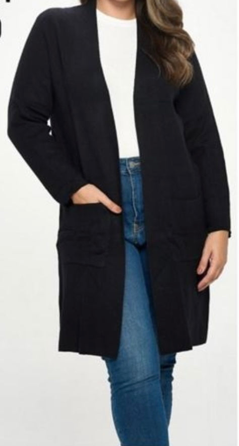 ADDY SWAETER CARDIGAN PL-BLACK