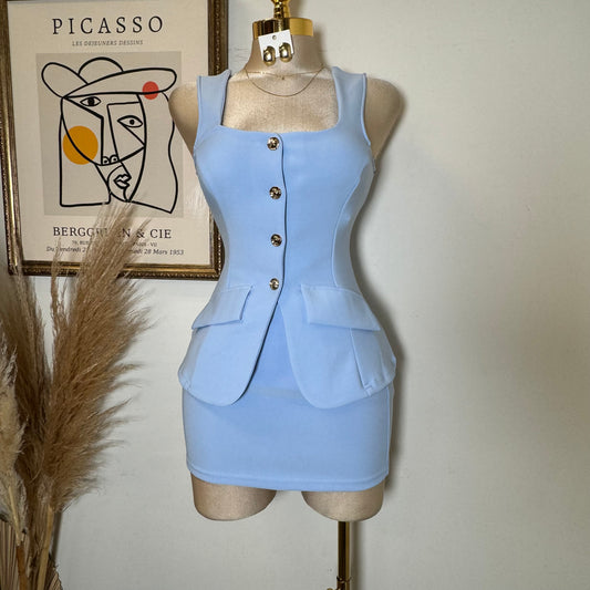 Classy Two Piece Set-Baby Blue