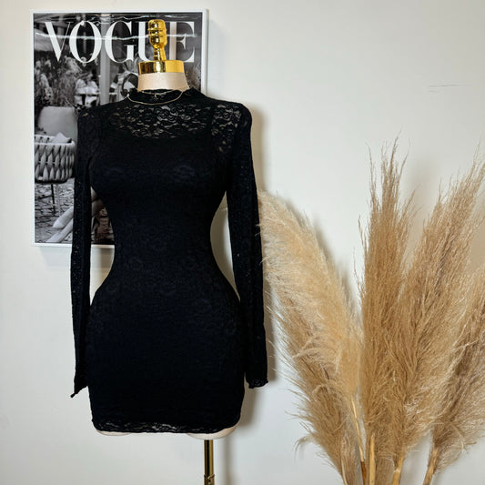 Rosie Lace Dress-Black