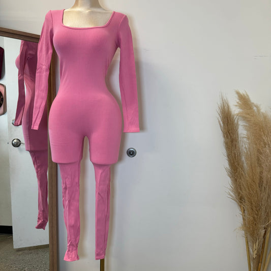 Azary Long Sleeve Jumpsuit-Baby Pink